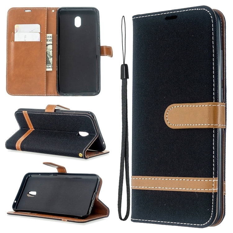 For Xiaomi Redmi 8A Color Matching Denim Texture Horizontal Flip PU Leather Case with Holder & Card Slots & Wallet & Lanyard