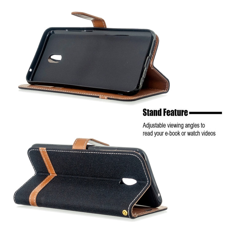 For Xiaomi Redmi 8A Color Matching Denim Texture Horizontal Flip PU Leather Case with Holder & Card Slots & Wallet & Lanyard