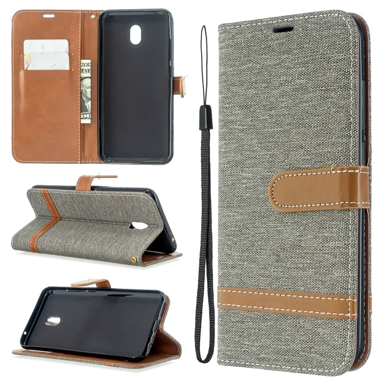 For Xiaomi Redmi 8A Color Matching Denim Texture Horizontal Flip PU Leather Case with Holder & Card Slots & Wallet & Lanyard