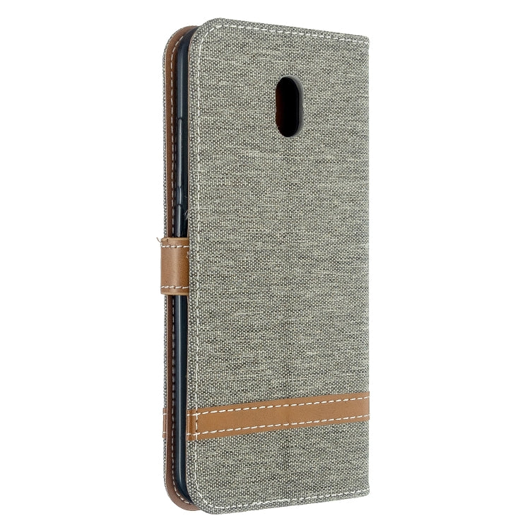 For Xiaomi Redmi 8A Color Matching Denim Texture Horizontal Flip PU Leather Case with Holder & Card Slots & Wallet & Lanyard