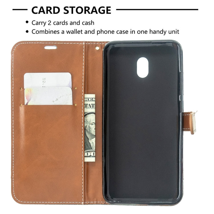 For Xiaomi Redmi 8A Color Matching Denim Texture Horizontal Flip PU Leather Case with Holder & Card Slots & Wallet & Lanyard