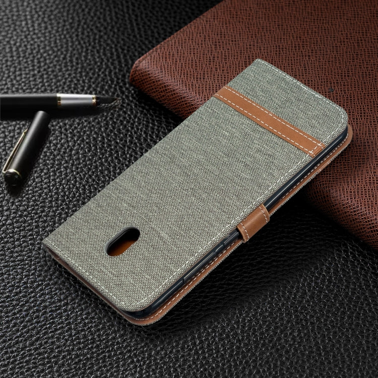 For Xiaomi Redmi 8A Color Matching Denim Texture Horizontal Flip PU Leather Case with Holder & Card Slots & Wallet & Lanyard