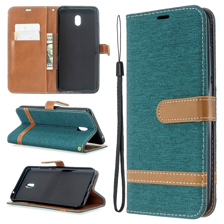 For Xiaomi Redmi 8A Color Matching Denim Texture Horizontal Flip PU Leather Case with Holder & Card Slots & Wallet & Lanyard