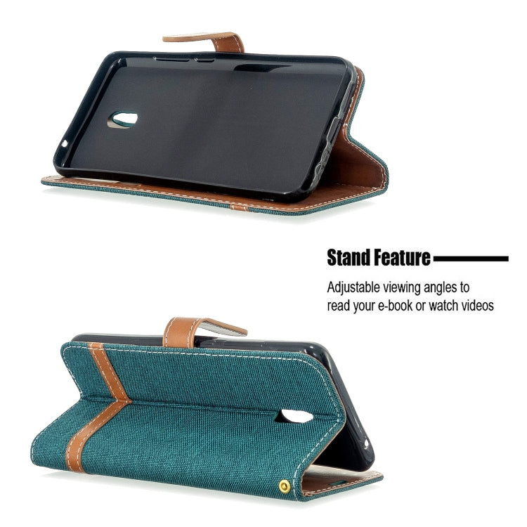 For Xiaomi Redmi 8A Color Matching Denim Texture Horizontal Flip PU Leather Case with Holder & Card Slots & Wallet & Lanyard