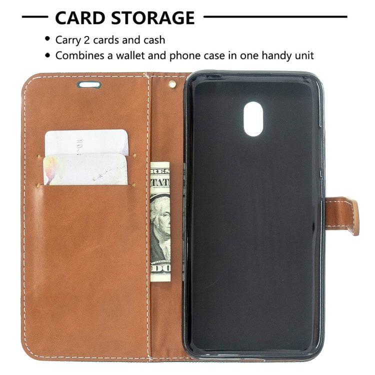 For Xiaomi Redmi 8A Color Matching Denim Texture Horizontal Flip PU Leather Case with Holder & Card Slots & Wallet & Lanyard
