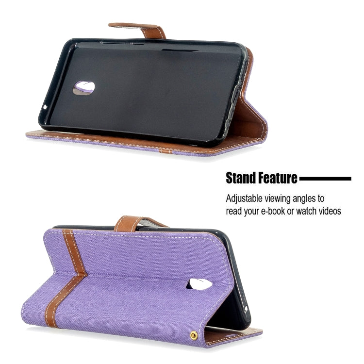 For Xiaomi Redmi 8A Color Matching Denim Texture Horizontal Flip PU Leather Case with Holder & Card Slots & Wallet & Lanyard