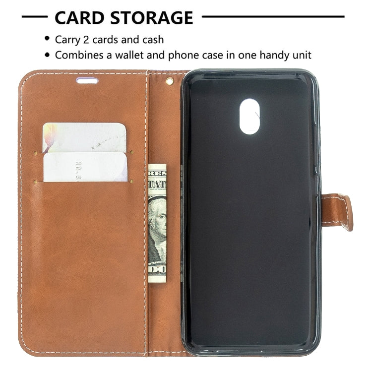 For Xiaomi Redmi 8A Color Matching Denim Texture Horizontal Flip PU Leather Case with Holder & Card Slots & Wallet & Lanyard