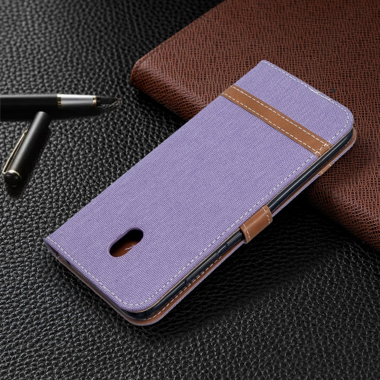For Xiaomi Redmi 8A Color Matching Denim Texture Horizontal Flip PU Leather Case with Holder & Card Slots & Wallet & Lanyard