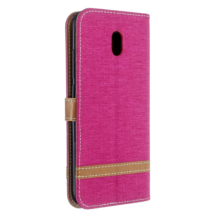 For Xiaomi Redmi 8A Color Matching Denim Texture Horizontal Flip PU Leather Case with Holder & Card Slots & Wallet & Lanyard