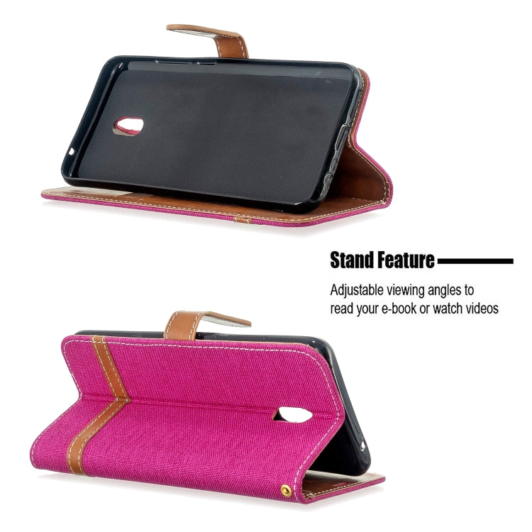 For Xiaomi Redmi 8A Color Matching Denim Texture Horizontal Flip PU Leather Case with Holder & Card Slots & Wallet & Lanyard