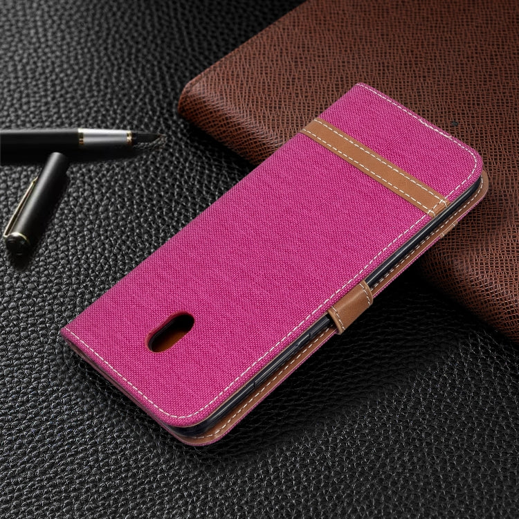For Xiaomi Redmi 8A Color Matching Denim Texture Horizontal Flip PU Leather Case with Holder & Card Slots & Wallet & Lanyard