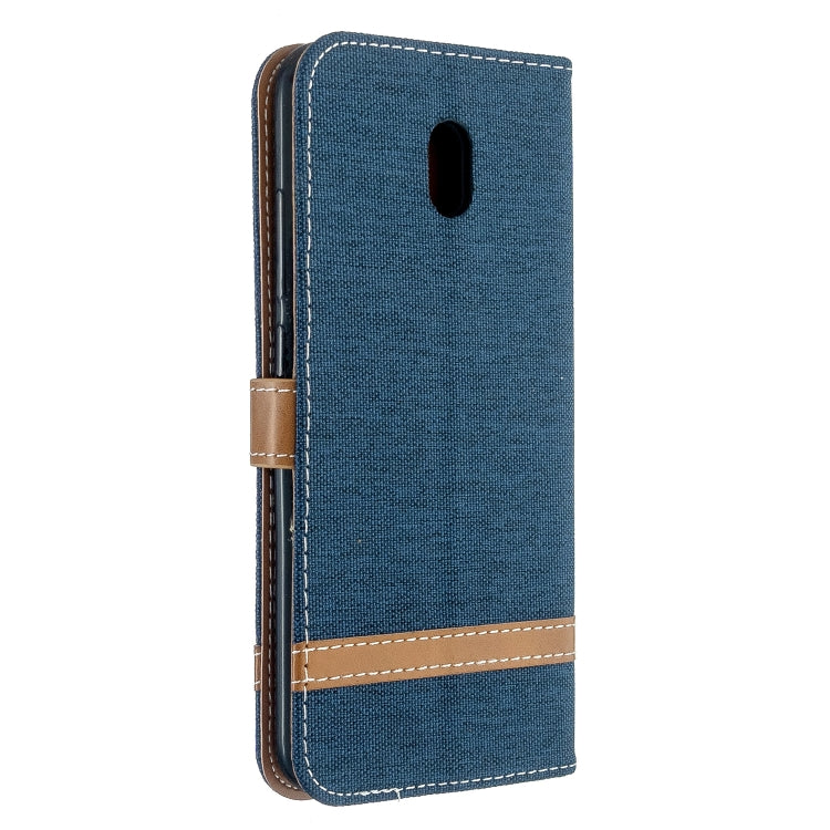 For Xiaomi Redmi 8A Color Matching Denim Texture Horizontal Flip PU Leather Case with Holder & Card Slots & Wallet & Lanyard