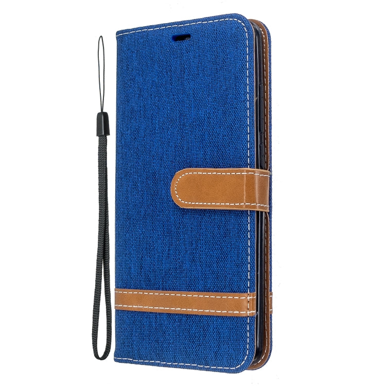 For Xiaomi Redmi 8 Color Matching Denim Texture Horizontal Flip PU Leather Case with Holder & Card Slots & Wallet & Lanyard