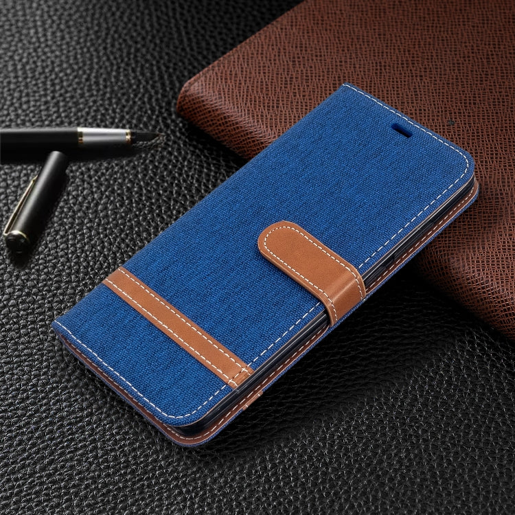 For Xiaomi Redmi 8 Color Matching Denim Texture Horizontal Flip PU Leather Case with Holder & Card Slots & Wallet & Lanyard