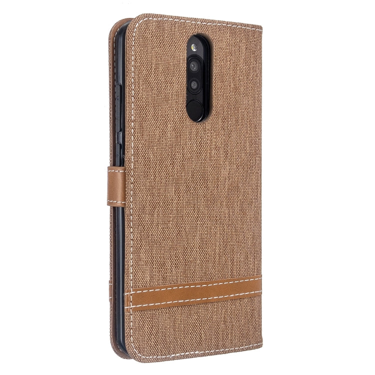 For Xiaomi Redmi 8 Color Matching Denim Texture Horizontal Flip PU Leather Case with Holder & Card Slots & Wallet & Lanyard