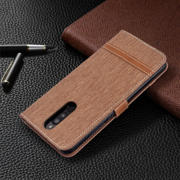 For Xiaomi Redmi 8 Color Matching Denim Texture Horizontal Flip PU Leather Case with Holder & Card Slots & Wallet & Lanyard