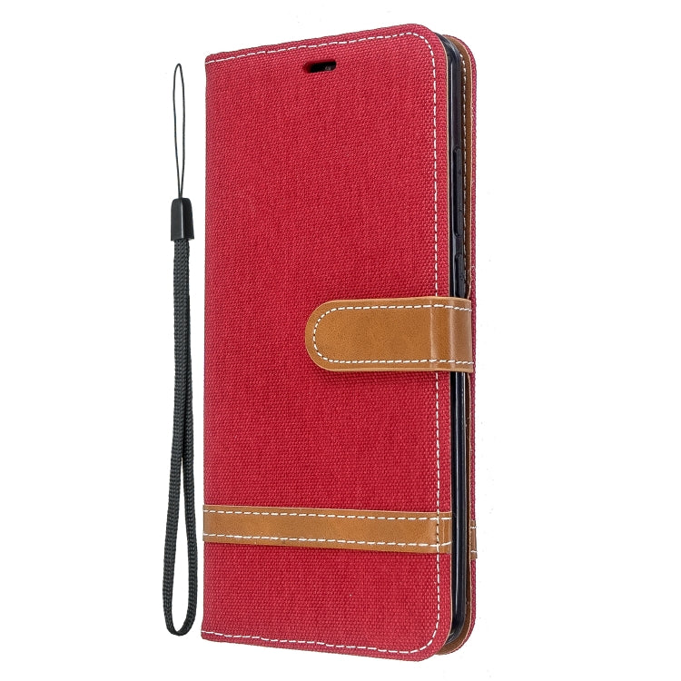 For Xiaomi Redmi 8 Color Matching Denim Texture Horizontal Flip PU Leather Case with Holder & Card Slots & Wallet & Lanyard