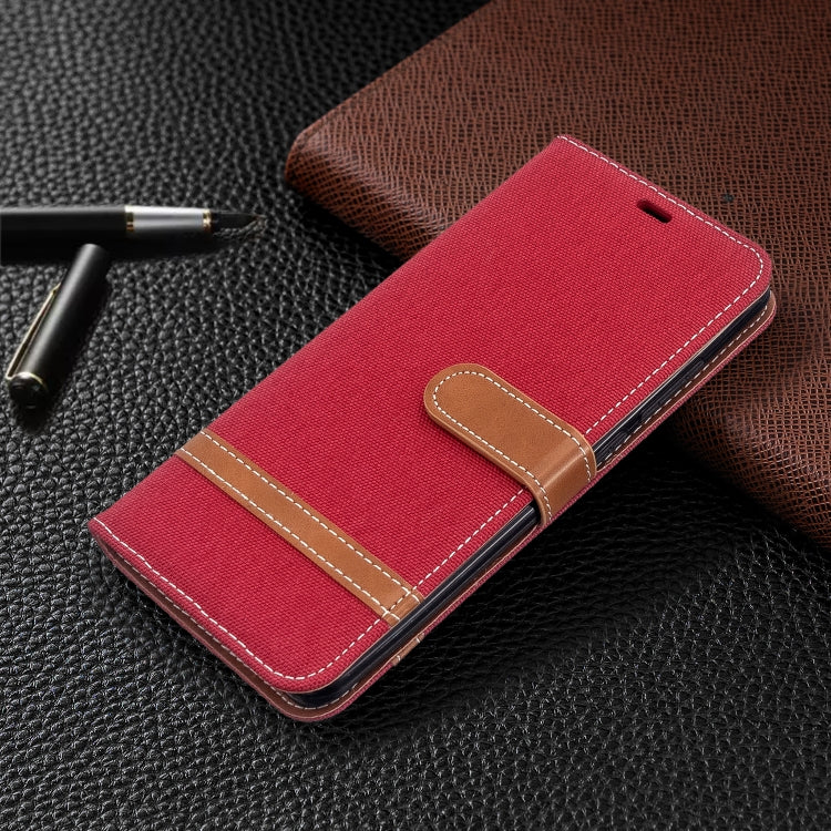 For Xiaomi Redmi 8 Color Matching Denim Texture Horizontal Flip PU Leather Case with Holder & Card Slots & Wallet & Lanyard
