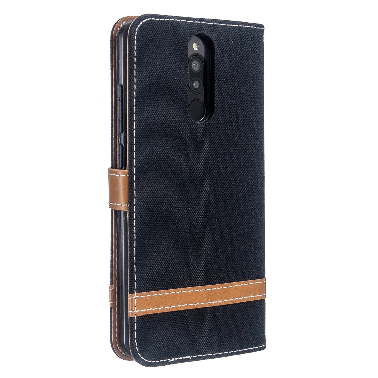 For Xiaomi Redmi 8 Color Matching Denim Texture Horizontal Flip PU Leather Case with Holder & Card Slots & Wallet & Lanyard