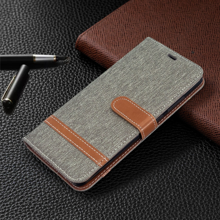 For Xiaomi Redmi 8 Color Matching Denim Texture Horizontal Flip PU Leather Case with Holder & Card Slots & Wallet & Lanyard