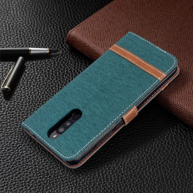 For Xiaomi Redmi 8 Color Matching Denim Texture Horizontal Flip PU Leather Case with Holder & Card Slots & Wallet & Lanyard