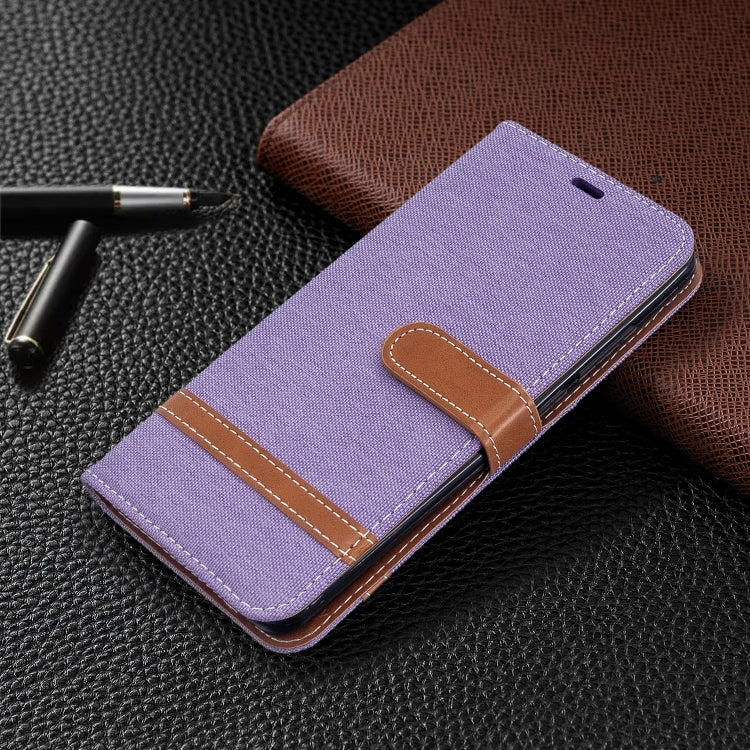 For Xiaomi Redmi 8 Color Matching Denim Texture Horizontal Flip PU Leather Case with Holder & Card Slots & Wallet & Lanyard