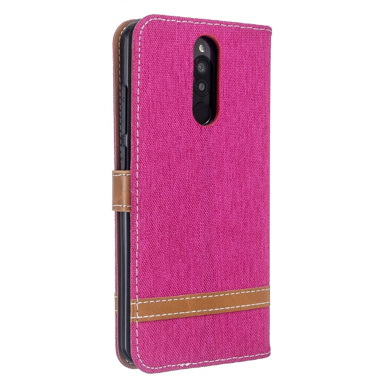 For Xiaomi Redmi 8 Color Matching Denim Texture Horizontal Flip PU Leather Case with Holder & Card Slots & Wallet & Lanyard