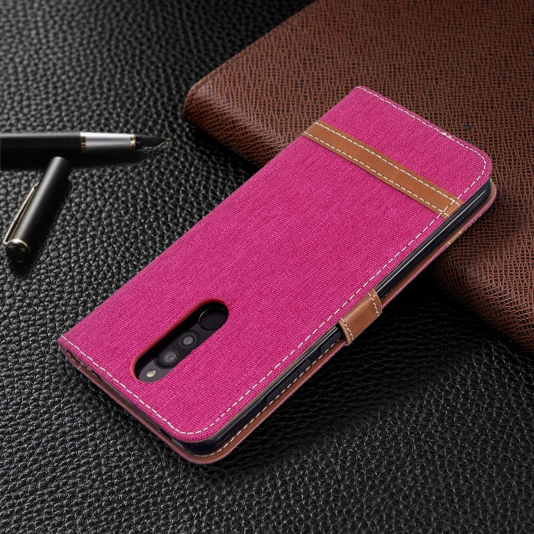 For Xiaomi Redmi 8 Color Matching Denim Texture Horizontal Flip PU Leather Case with Holder & Card Slots & Wallet & Lanyard