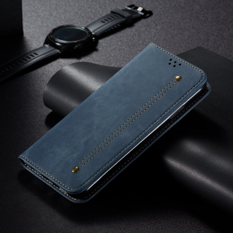 For Xiaomi Redmi Note 10 Lite Denim Texture Casual Style Horizontal Flip Leather Case with Holder & Card Slots & Wallet