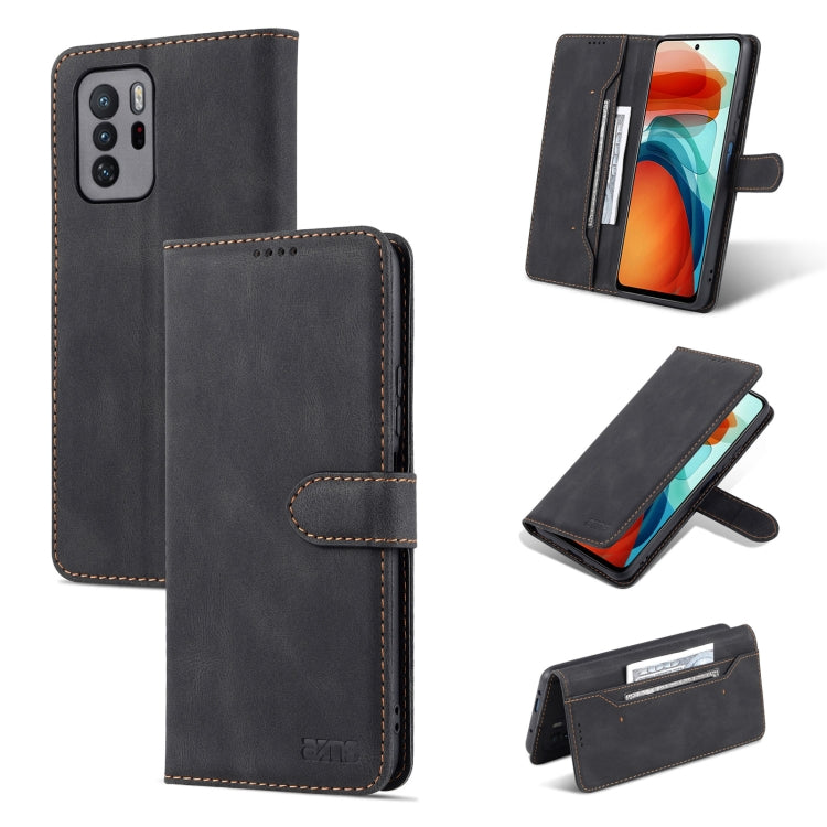For Xiaomi Redmi Note 10 Pro 5G / Poco X3 GT AZNS Dream II Skin Feel PU+TPU Horizontal Flip Leather Case with Holder & Card Slots & Wallet