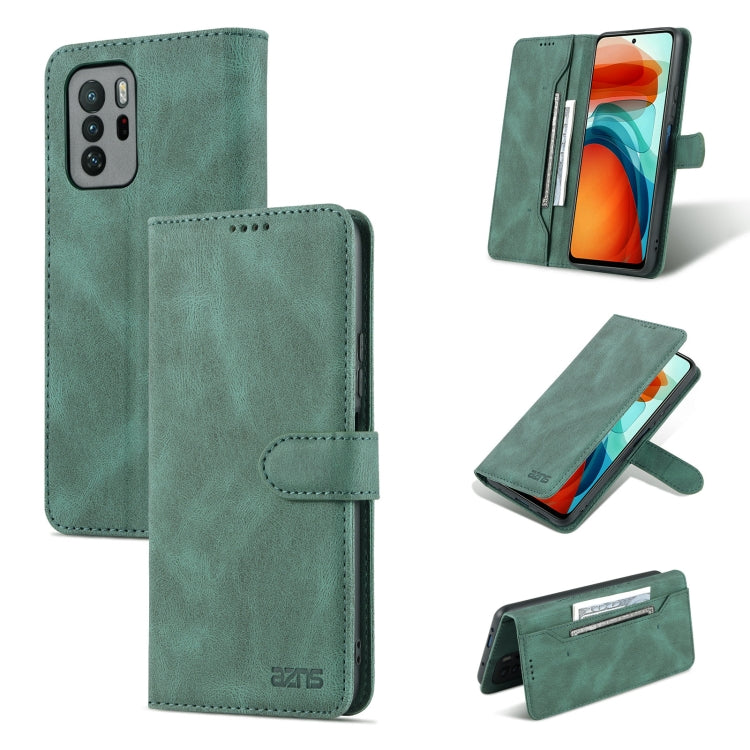 For Xiaomi Redmi Note 10 Pro 5G / Poco X3 GT AZNS Dream II Skin Feel PU+TPU Horizontal Flip Leather Case with Holder & Card Slots & Wallet