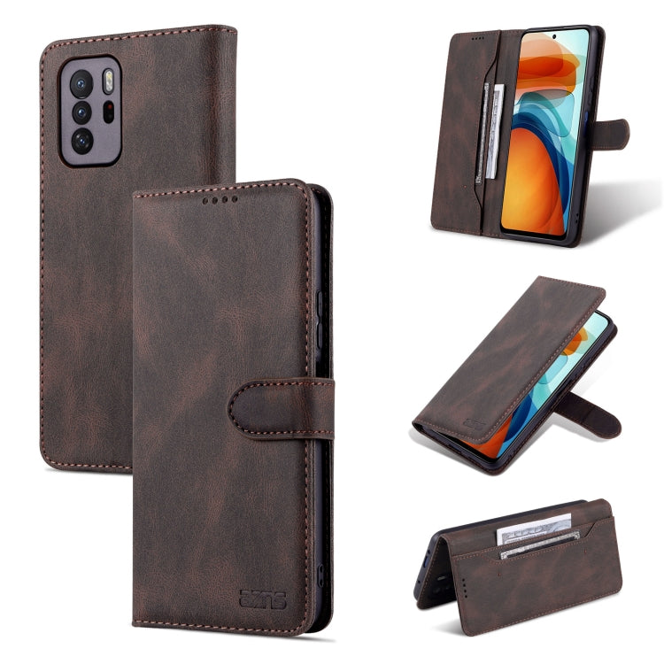 For Xiaomi Redmi Note 10 Pro 5G / Poco X3 GT AZNS Dream II Skin Feel PU+TPU Horizontal Flip Leather Case with Holder & Card Slots & Wallet