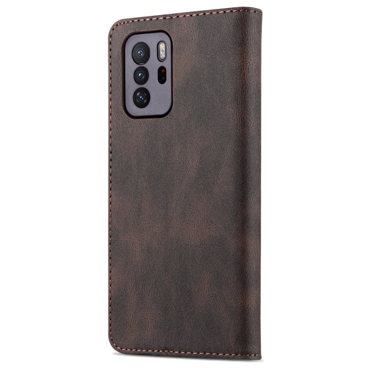 For Xiaomi Redmi Note 10 Pro 5G / Poco X3 GT AZNS Dream II Skin Feel PU+TPU Horizontal Flip Leather Case with Holder & Card Slots & Wallet