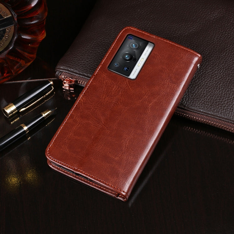For vivo X70 Pro idewei Crazy Horse Texture Horizontal Flip Leather Case with Holder & Card Slots & Wallet