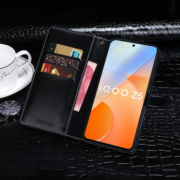 For vivo iQOO Z5 idewei Crocodile Texture Horizontal Flip Leather Case with Holder & Card Slots & Wallet