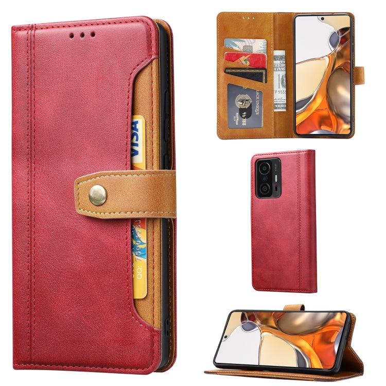For Xiaomi Mi 11T / Mi 11T Pro Calf Texture Double Fold Clasp Horizontal Flip Leather Case with Photo Frame & Holder & Card Slots & Wallet