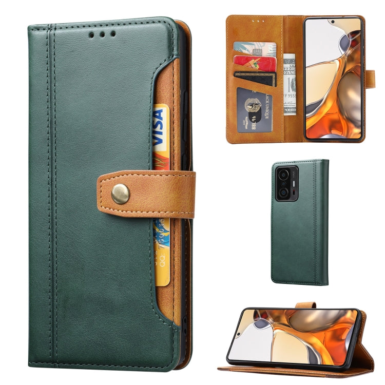 For Xiaomi Mi 11T / Mi 11T Pro Calf Texture Double Fold Clasp Horizontal Flip Leather Case with Photo Frame & Holder & Card Slots & Wallet