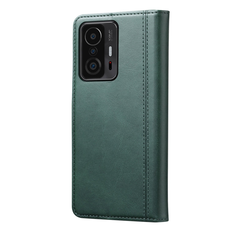 For Xiaomi Mi 11T / Mi 11T Pro Calf Texture Double Fold Clasp Horizontal Flip Leather Case with Photo Frame & Holder & Card Slots & Wallet