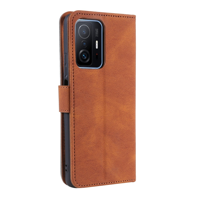 For Xiaomi Mi 11T Stitching Calf Texture Horizontal Flip Leather Case with Holder & Card Slots & Wallet