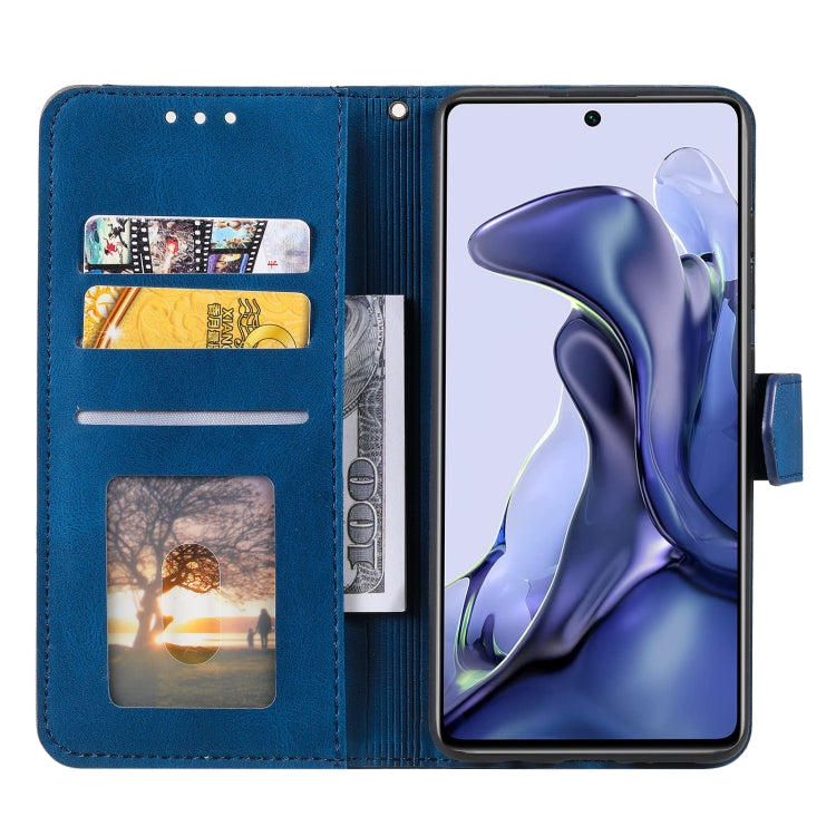 For Xiaomi Mi 11T Stitching Calf Texture Horizontal Flip Leather Case with Holder & Card Slots & Wallet
