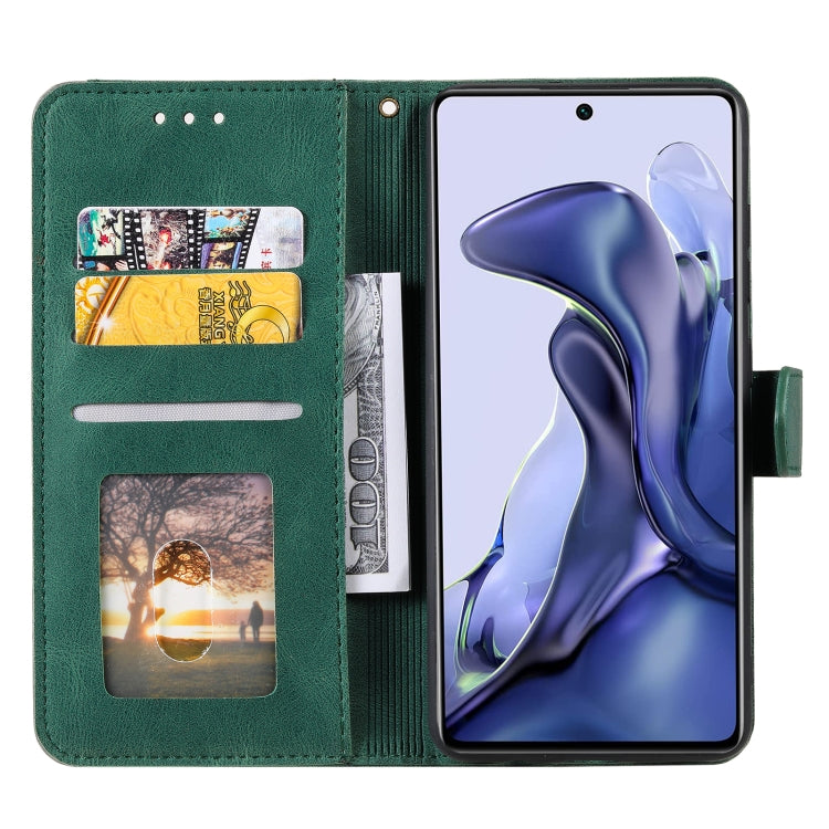 For Xiaomi Mi 11T Stitching Calf Texture Horizontal Flip Leather Case with Holder & Card Slots & Wallet
