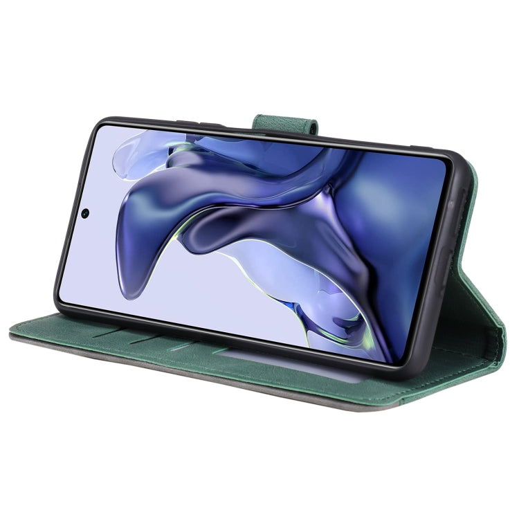 For Xiaomi Mi 11T Stitching Calf Texture Horizontal Flip Leather Case with Holder & Card Slots & Wallet