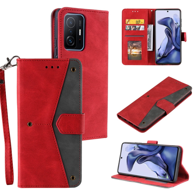 For Xiaomi Mi 11T Stitching Calf Texture Horizontal Flip Leather Case with Holder & Card Slots & Wallet