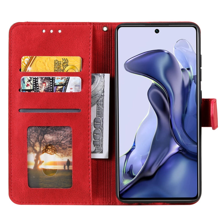For Xiaomi Mi 11T Stitching Calf Texture Horizontal Flip Leather Case with Holder & Card Slots & Wallet