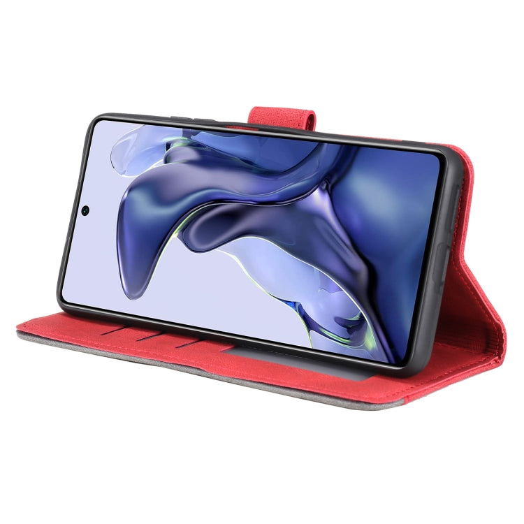For Xiaomi Mi 11T Stitching Calf Texture Horizontal Flip Leather Case with Holder & Card Slots & Wallet