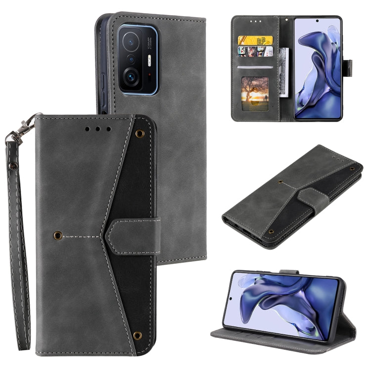 For Xiaomi Mi 11T Stitching Calf Texture Horizontal Flip Leather Case with Holder & Card Slots & Wallet