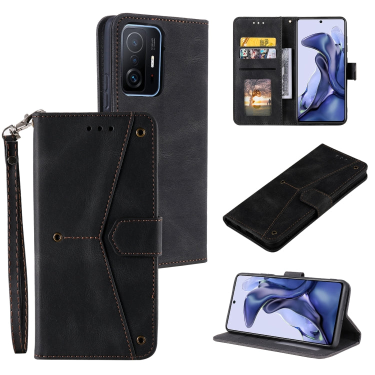 For Xiaomi Mi 11T Stitching Calf Texture Horizontal Flip Leather Case with Holder & Card Slots & Wallet