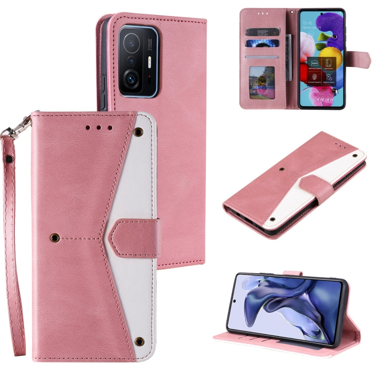For Xiaomi Mi 11T Stitching Calf Texture Horizontal Flip Leather Case with Holder & Card Slots & Wallet