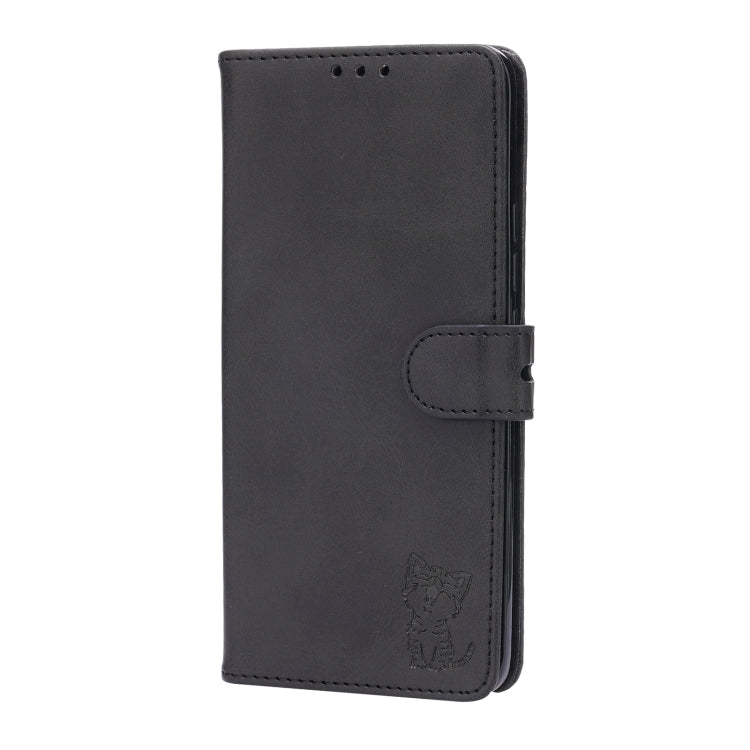 For Xiaomi Mi 11 Embossed Happy Cat Pattern Horizontal Flip Leather Case with Holder & Card Slots & Wallet