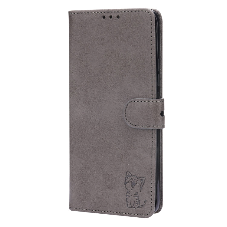 For Xiaomi Mi 11 Embossed Happy Cat Pattern Horizontal Flip Leather Case with Holder & Card Slots & Wallet